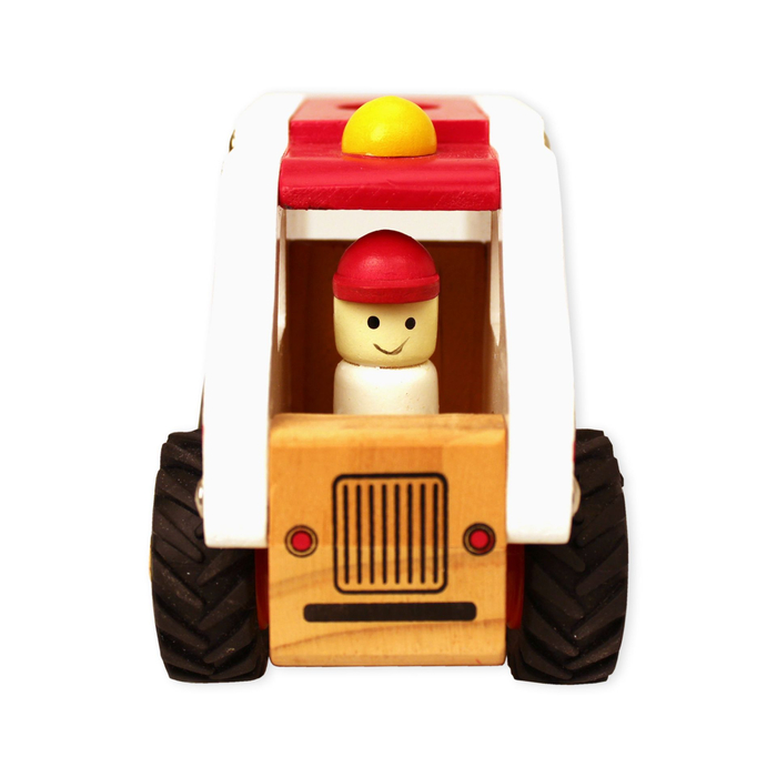 Ambulance with Rubber Wheels, H: 9.5 cm