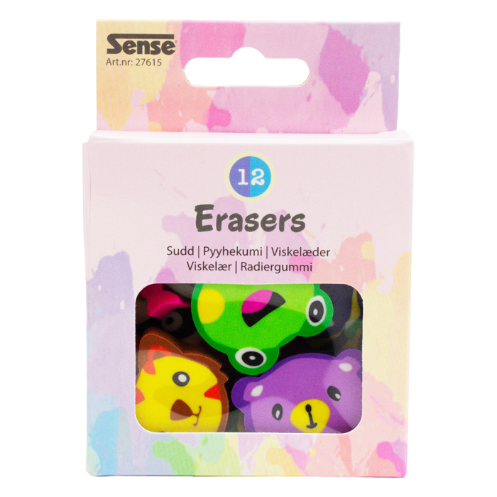 Erasers, 12 pcs