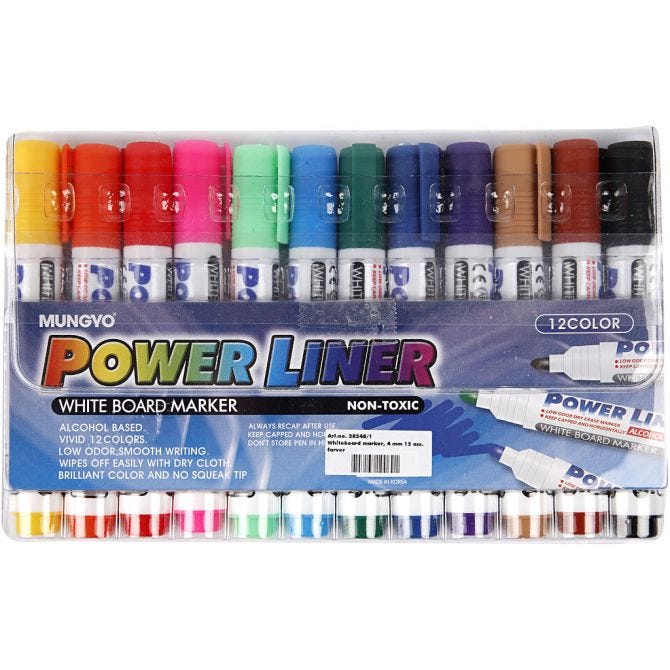 Whiteboard Markers, 12 pcs