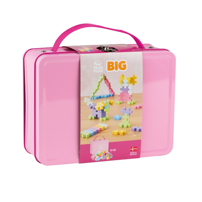 Plus-Plus BIG - Pastel, Metal Suitcase with 70 pcs
