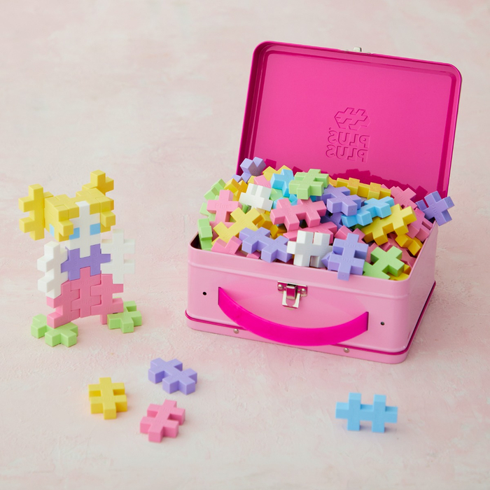 Plus-Plus BIG - Pastel, Metal Suitcase with 70 pcs