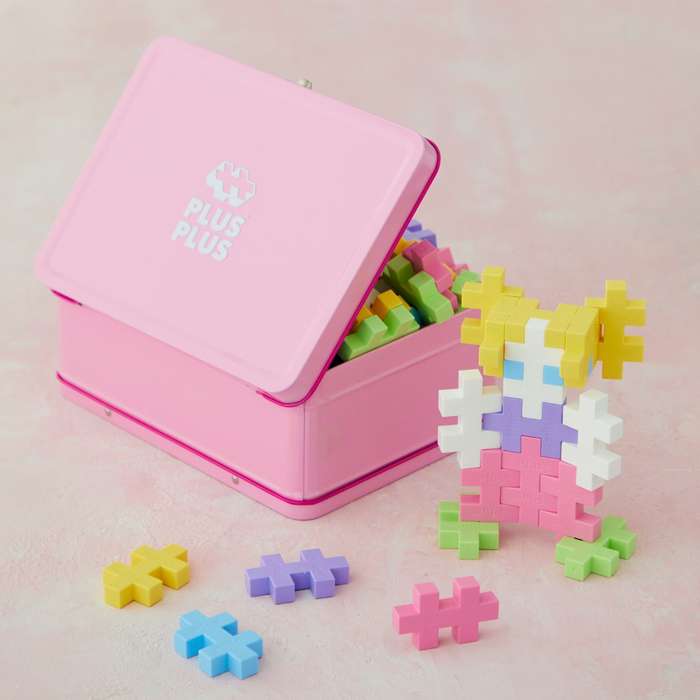 Plus-Plus BIG - Pastel, Metal Suitcase with 70 pcs