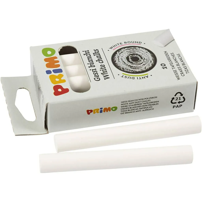Chalk Sticks - White, 10 pcs