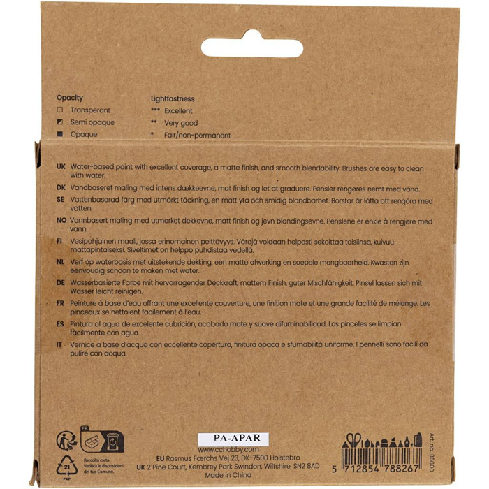 Gouache Paint 20 ml. - Basic Colours, 6 pcs