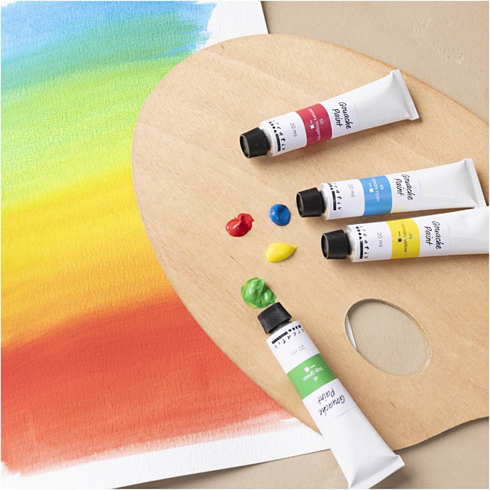 Gouache Paint 20 ml. - Basic Colours, 6 pcs