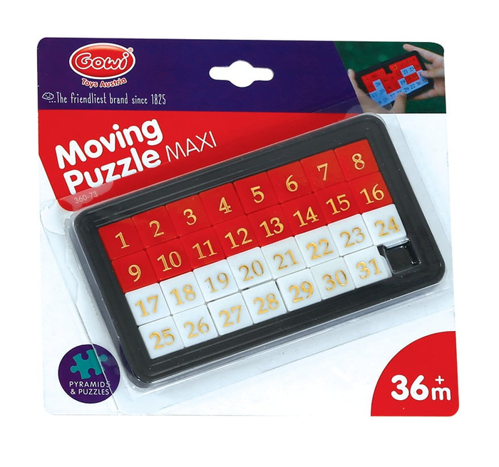 Sliding Puzzle with Numbers (1-31)