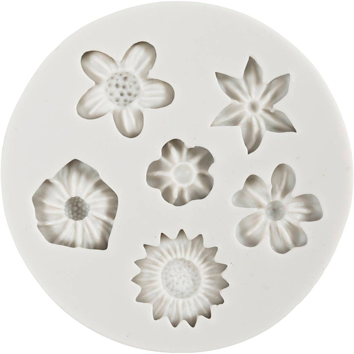 Silicone Mould - Mixed Flowers, 6 Designs