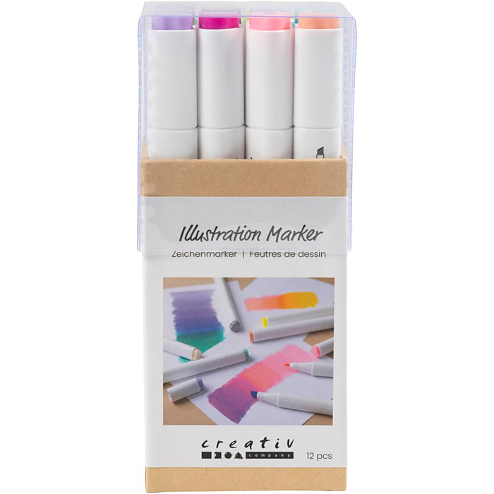 Dual-Tip Markers - Pastel, 12 pcs