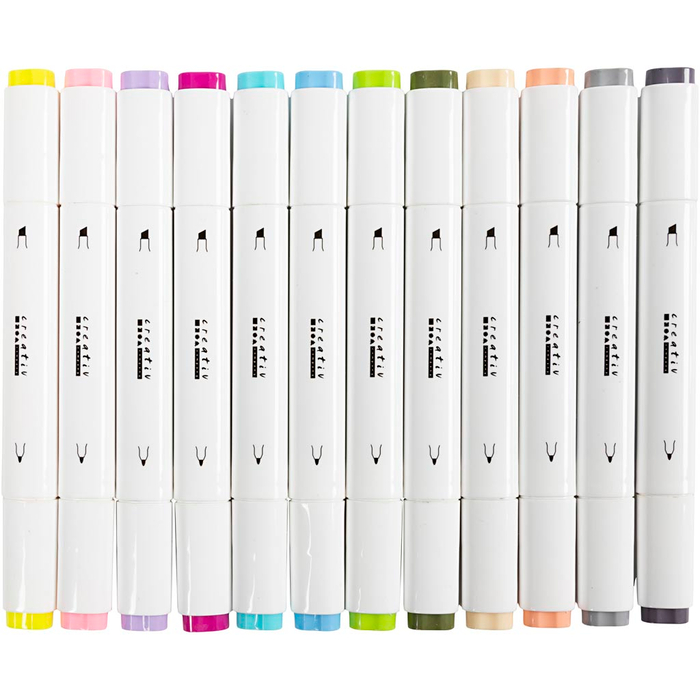 Dual-Tip Markers - Pastel, 12 pcs
