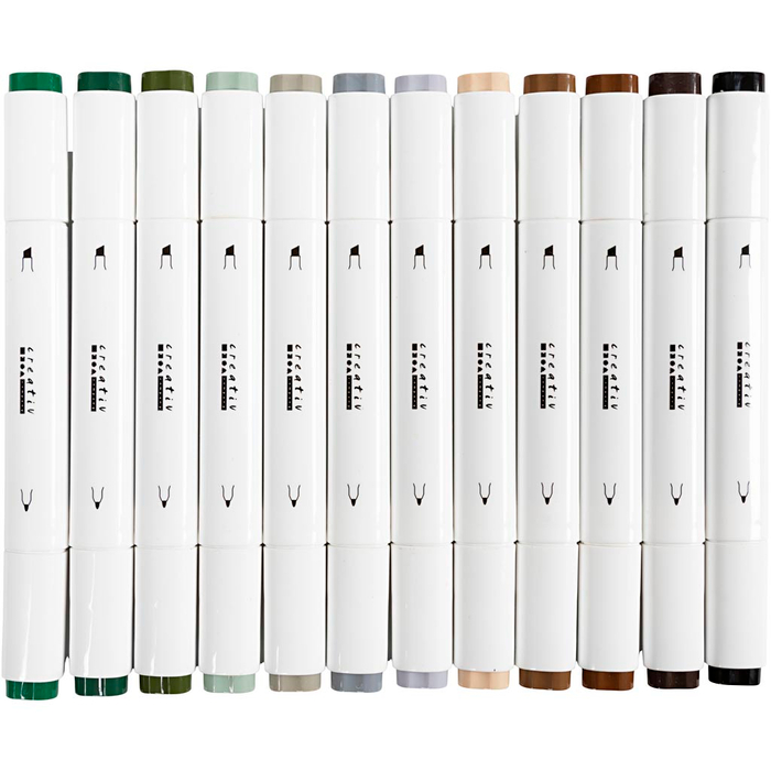 Dual-Tip Markers - Natural, 12 pcs