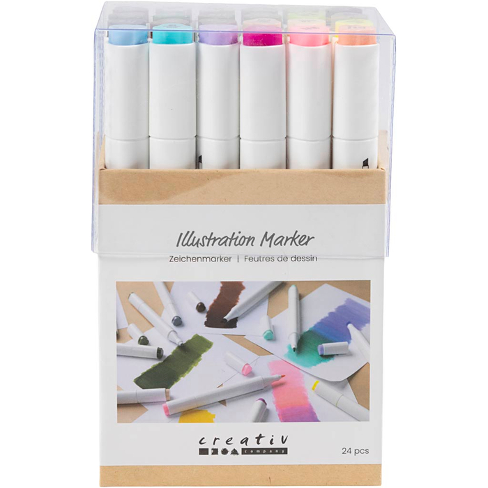 Dual-Tip Markers - Natural & Pastel, 24 pcs