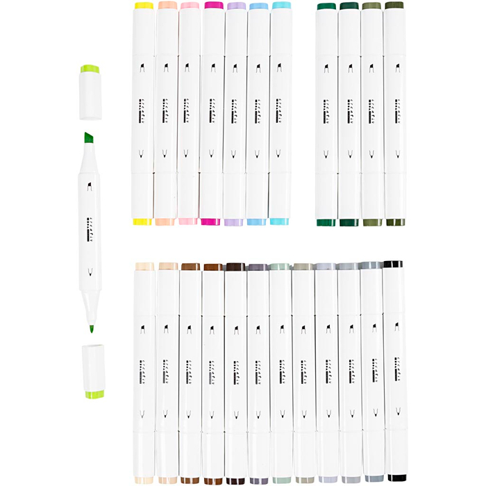 Dual-Tip Markers - Natural & Pastel, 24 pcs