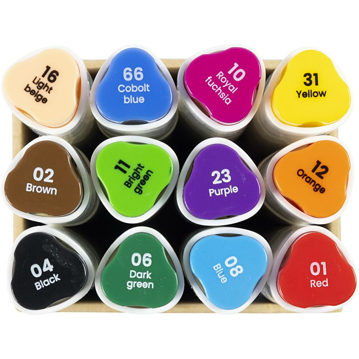 Dual-Tip Markers, 12 pcs