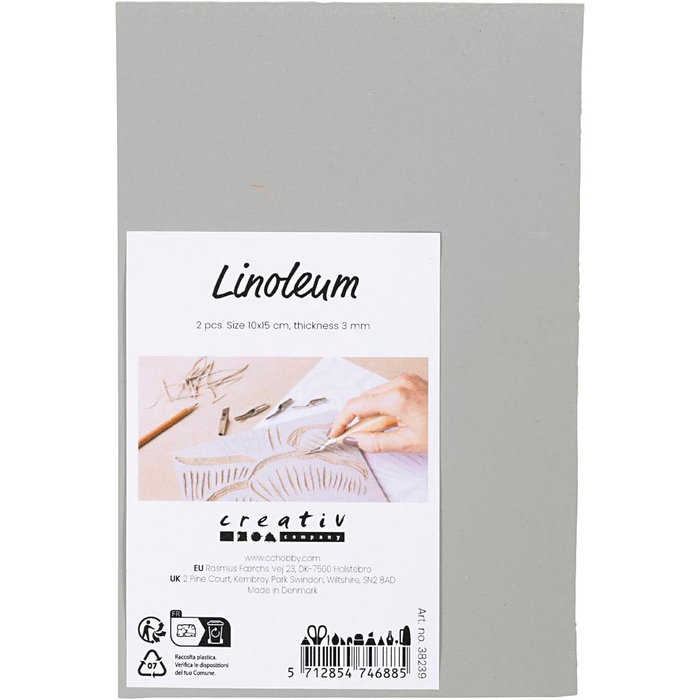 Linoleum Sheet 10x15 cm, 2 pcs