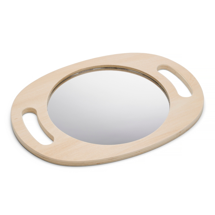 Handheld Wooden Mirror with Handle