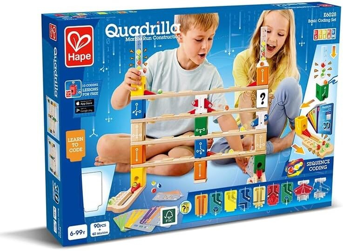 Quadrilla Marble Run - Basic Coding, 130 pcs