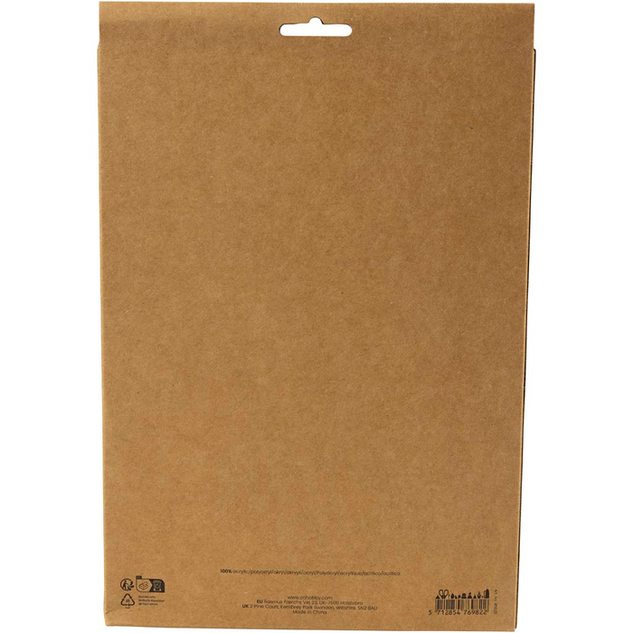 Felt Fabric Sheets A4 - Natural, 10 sheets