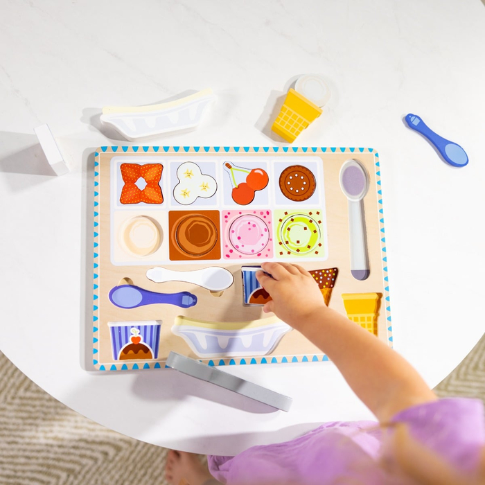 Magnetic Ice Cream Puzzle & Play Set, 16 pcs