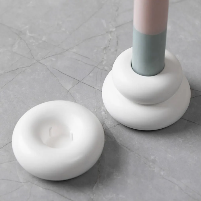 Silicone Mould - Donut Candlestick Holders, 2 pcs