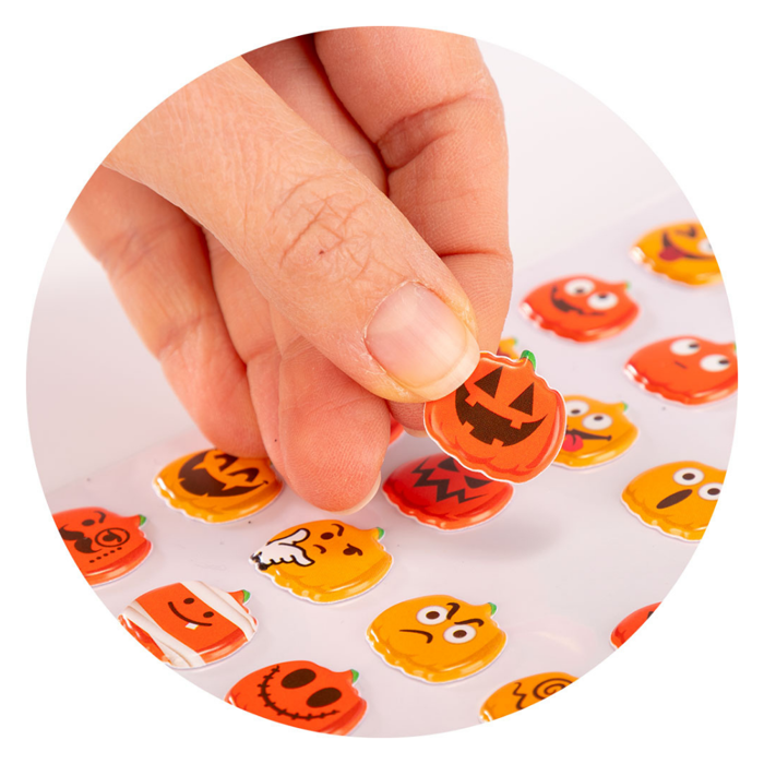 3D Stickers - Pumpkins, 1 Sheet
