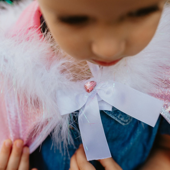 Glitter Cape with Fur Trim, 4-7 yrs