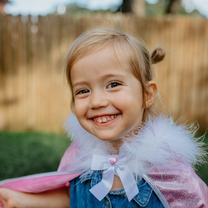 Glitter Cape with Fur Trim, 4-7 yrs