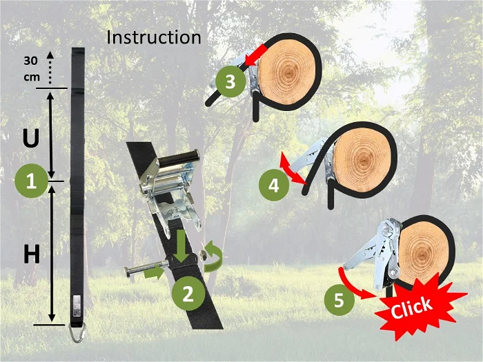 Swing Tree Hanging Strap - Vertical, 200 cm