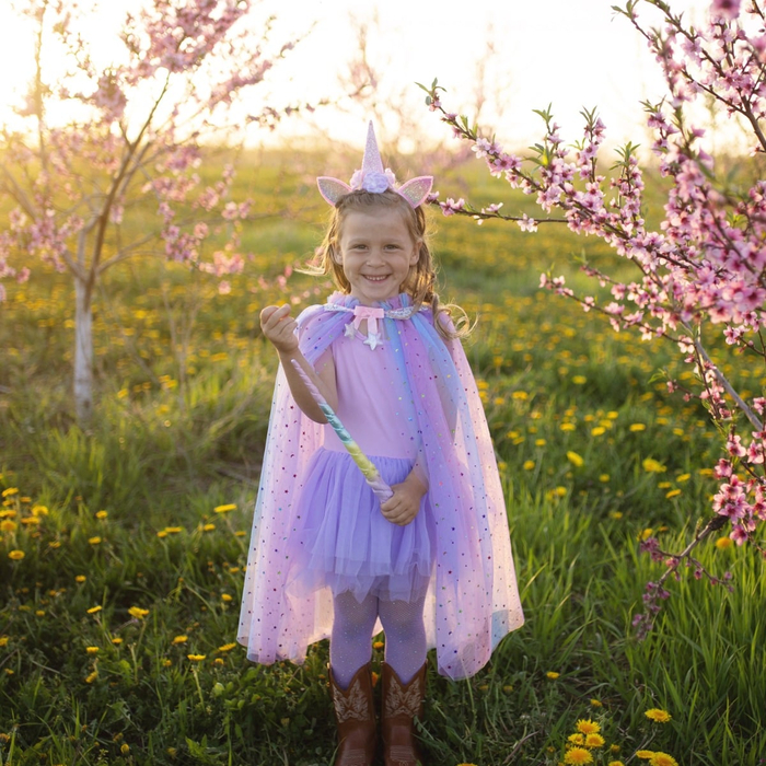 Unicorn Cape + Headband, 3-6 yrs