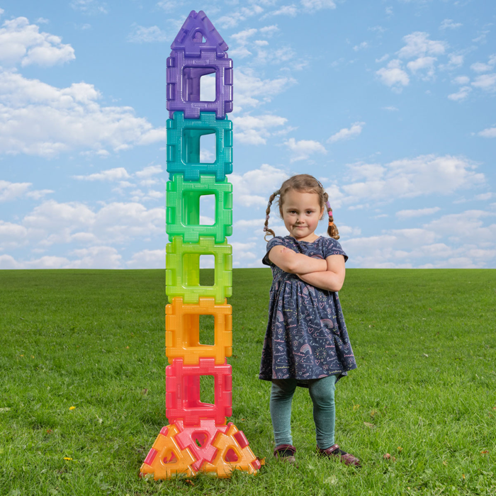 Polydron Giant Set - Translucent, 60 pcs