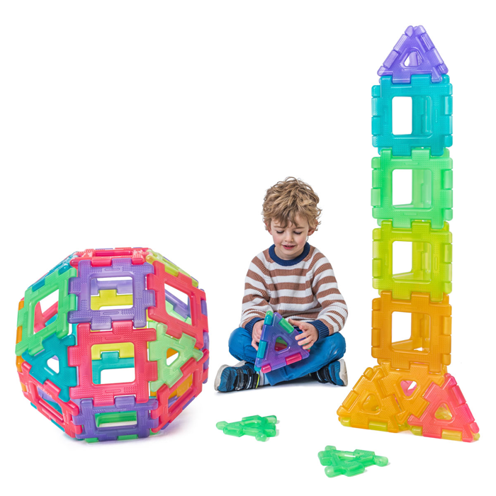 Polydron Giant Set - Translucent, 60 pcs