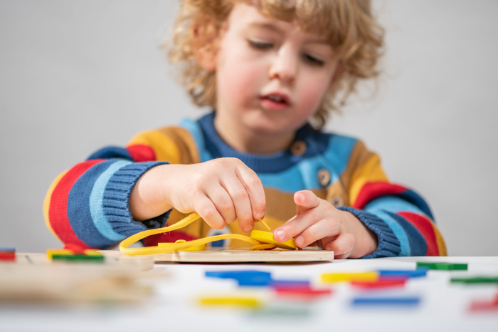 Wooden Lacing Clothes - Shape, Colour & Fine Motor