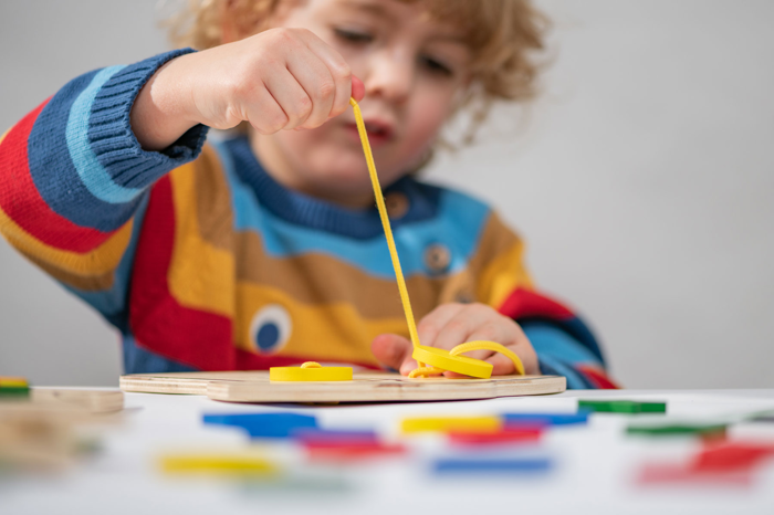 Wooden Lacing Clothes - Shape, Colour & Fine Motor