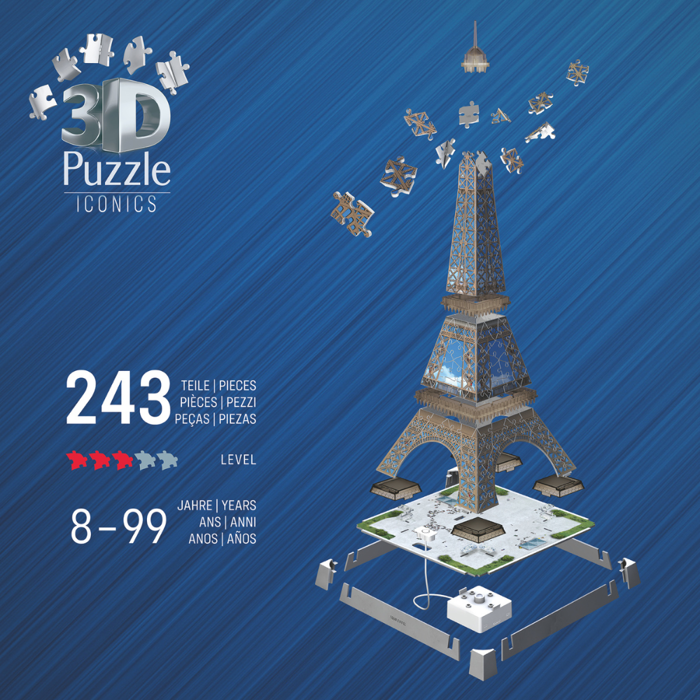 3D LED Puzzle with 216 pcs - Eiffel Tower