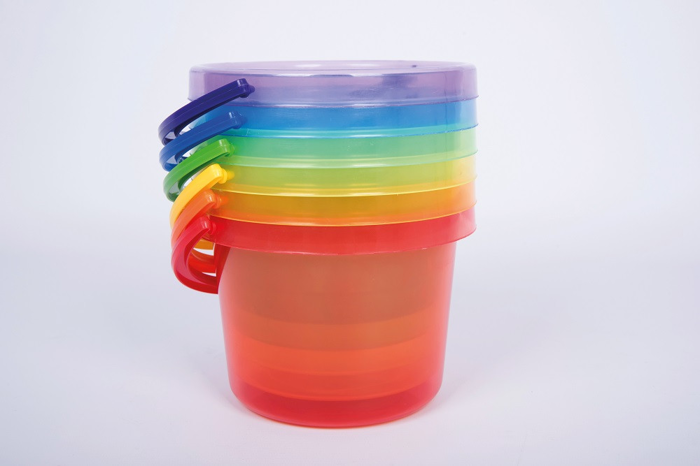 Translucent Colour Buckets, 6 pcs