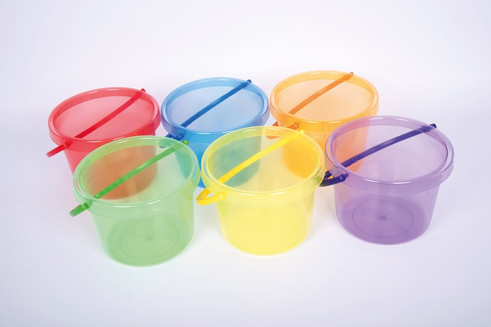 Translucent Colour Buckets, 6 pcs