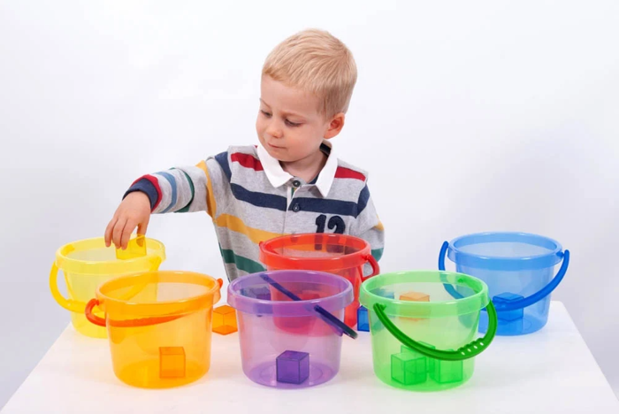 Translucent Colour Buckets, 6 pcs