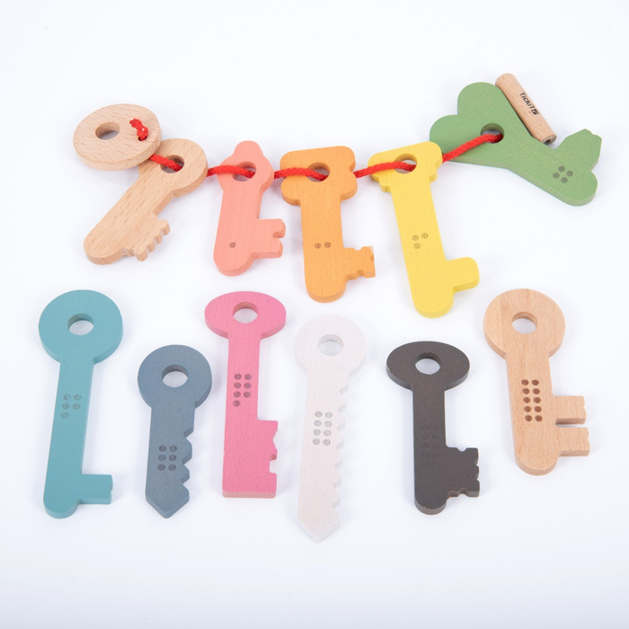 Rainbow Wooden Keys, 11 pcs