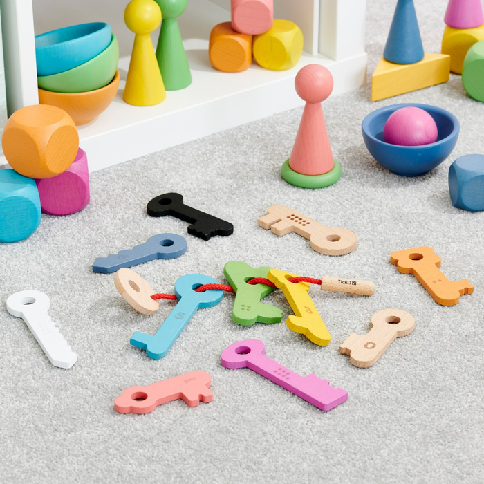 Rainbow Wooden Keys, 11 pcs