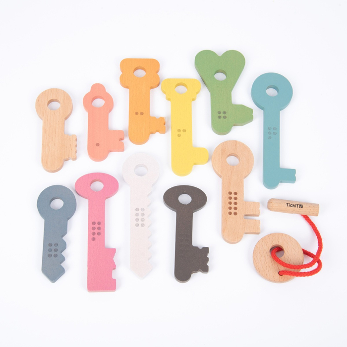Rainbow Wooden Keys, 11 pcs