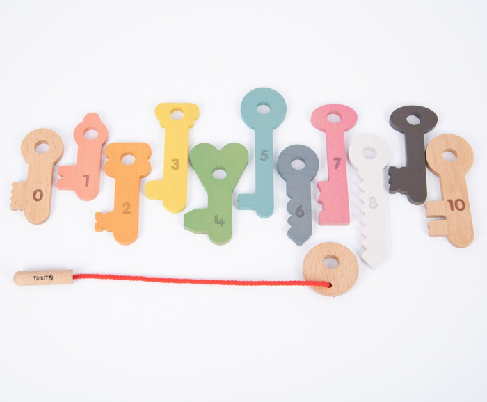 Rainbow Wooden Keys, 11 pcs