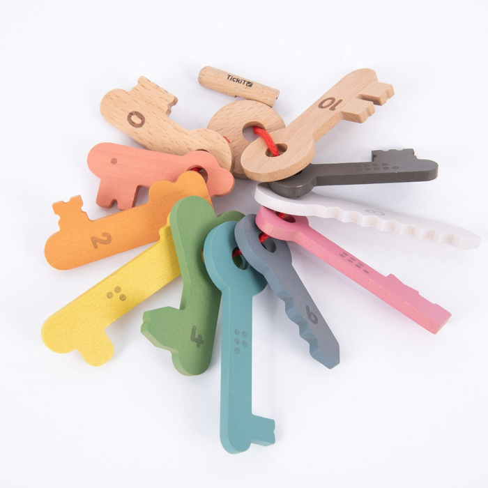 Rainbow Wooden Keys, 11 pcs