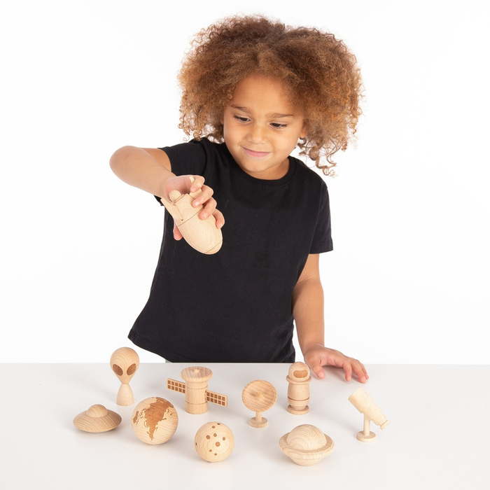 Space Adventure Wooden Figures, 10 pcs