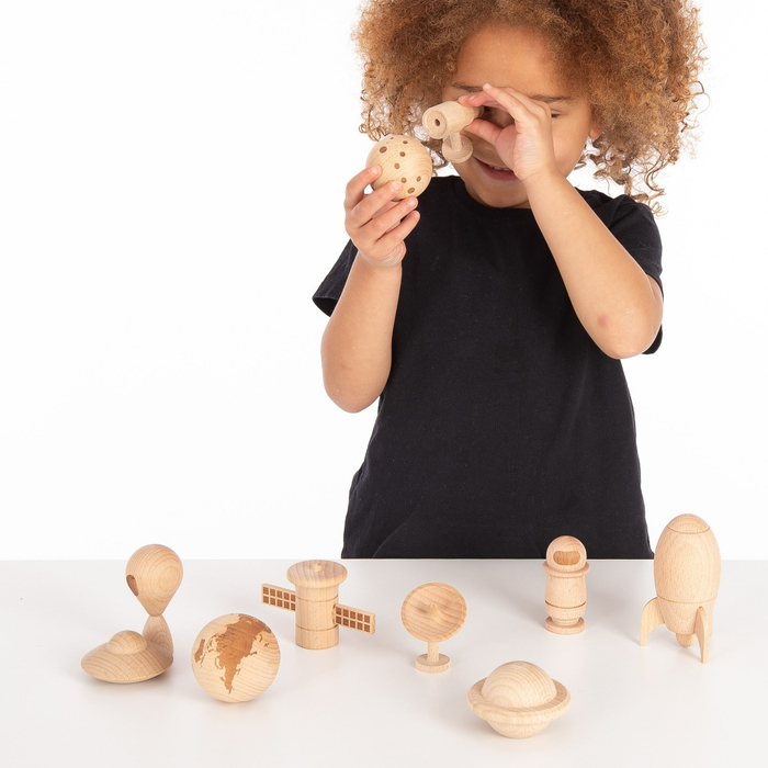 Space Adventure Wooden Figures, 10 pcs