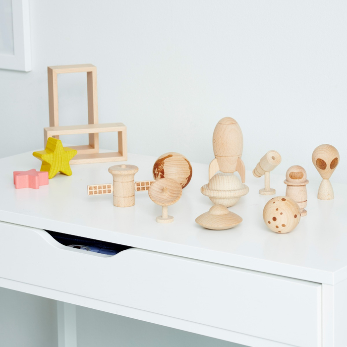 Space Adventure Wooden Figures, 10 pcs