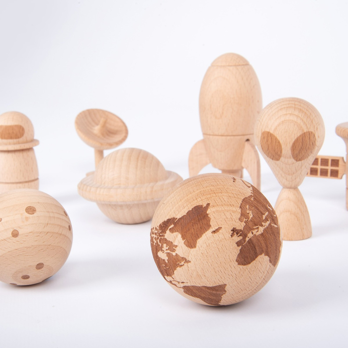 Space Adventure Wooden Figures, 10 pcs