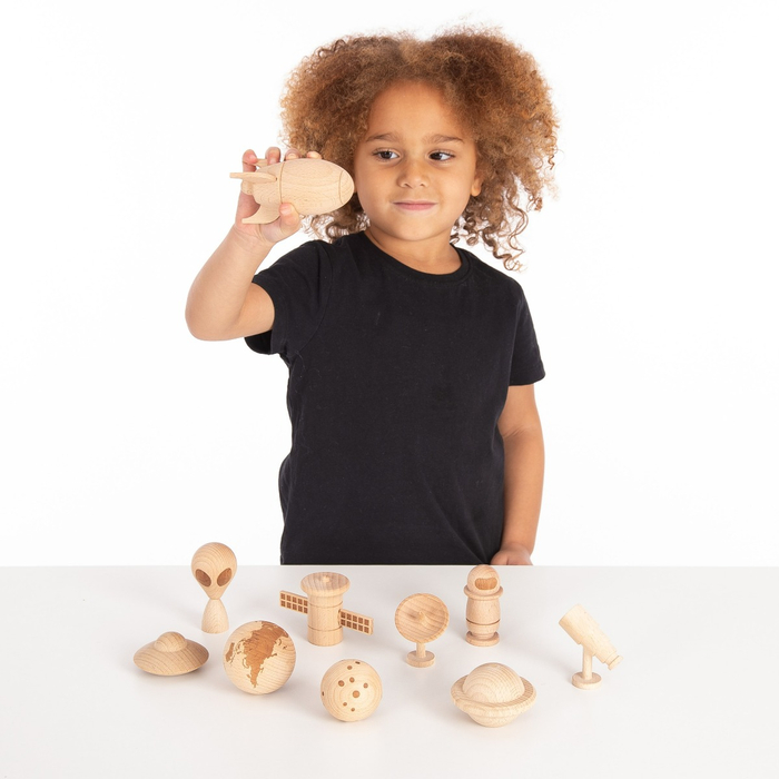 Space Adventure Wooden Figures, 10 pcs