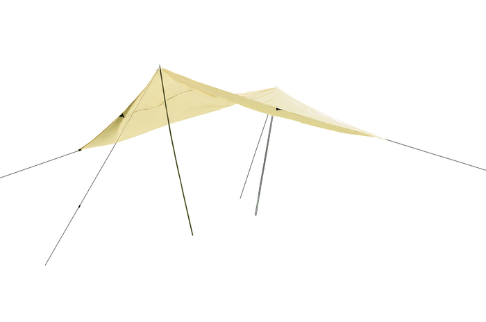 Shade Sail 3x4 m - Sand Colour, incl. 2 Poles