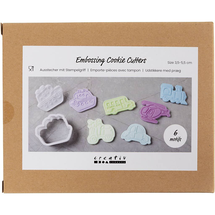 Embossed Clay/Cookie Cutters - Vehicles, 6 pcs
