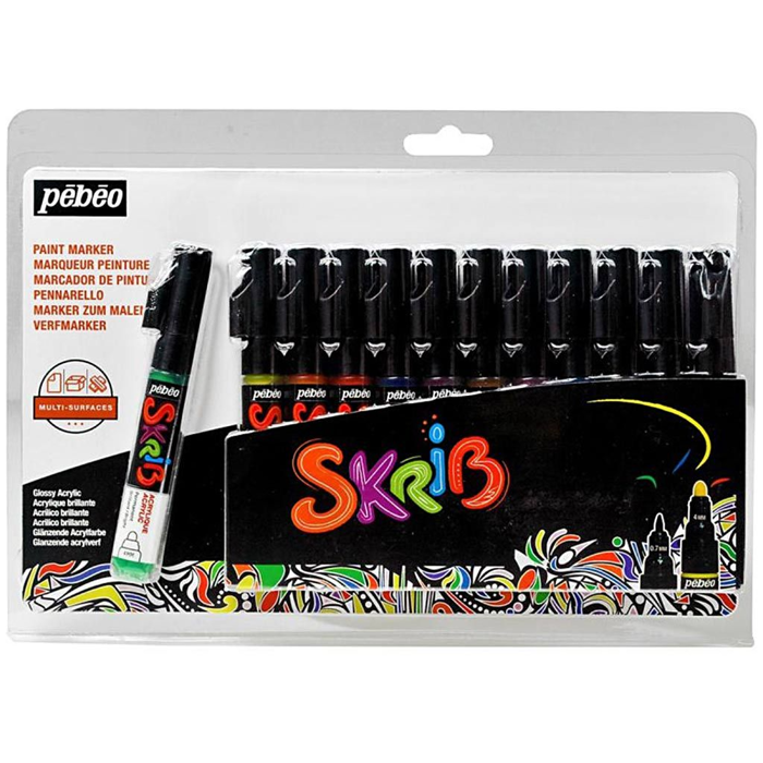 SKRIB Acrylic Paint Markers, 12 pcs