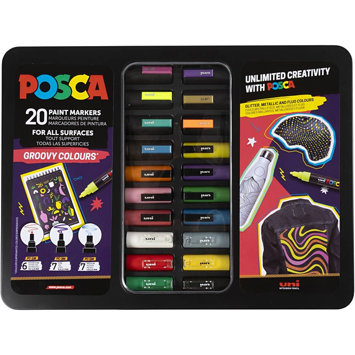 Posca Markers in Case - Groovy Colours, 20 pcs